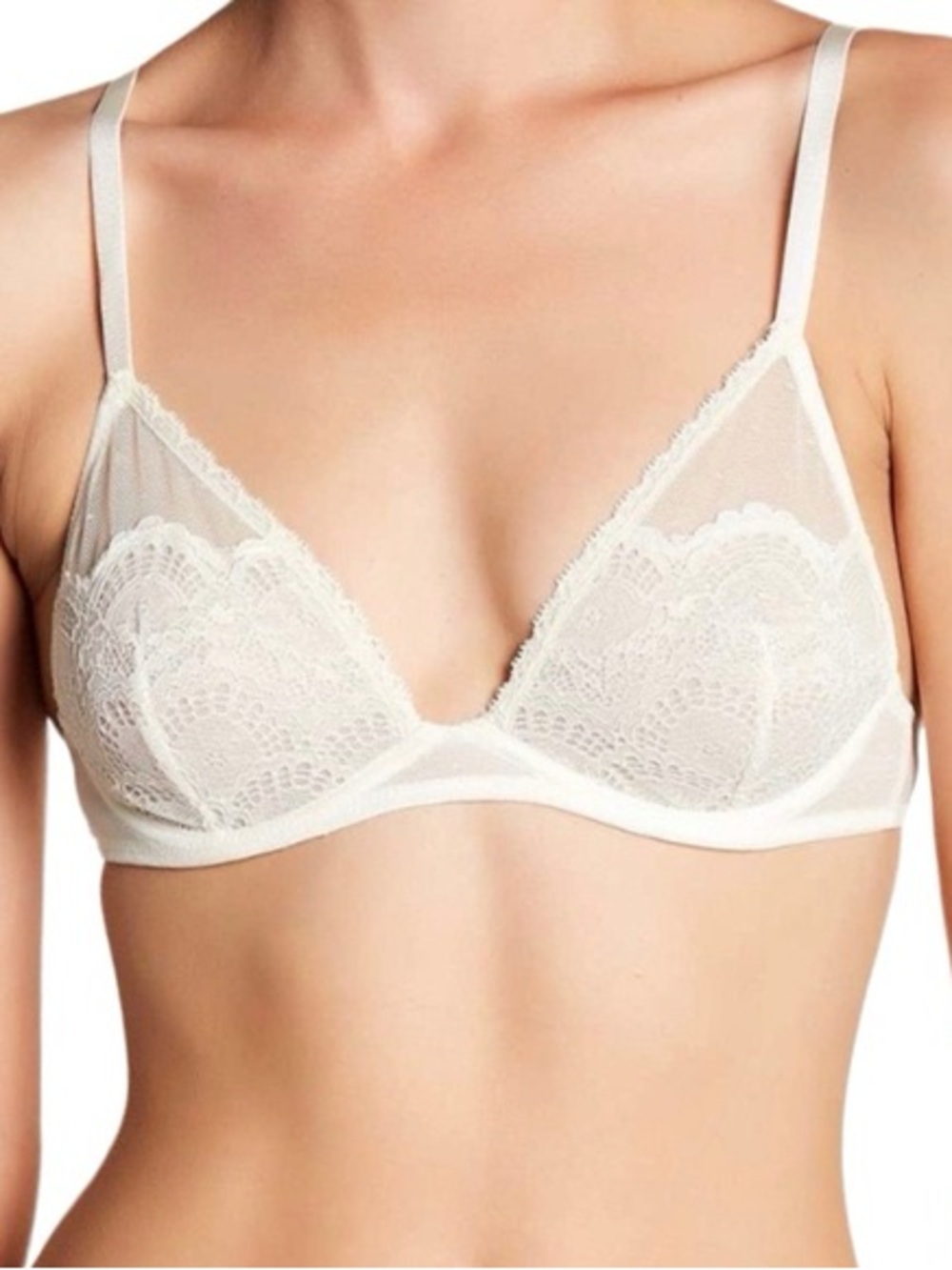 Free People Lace Triangle Bra Intimately Free Half Wire Cream 32C